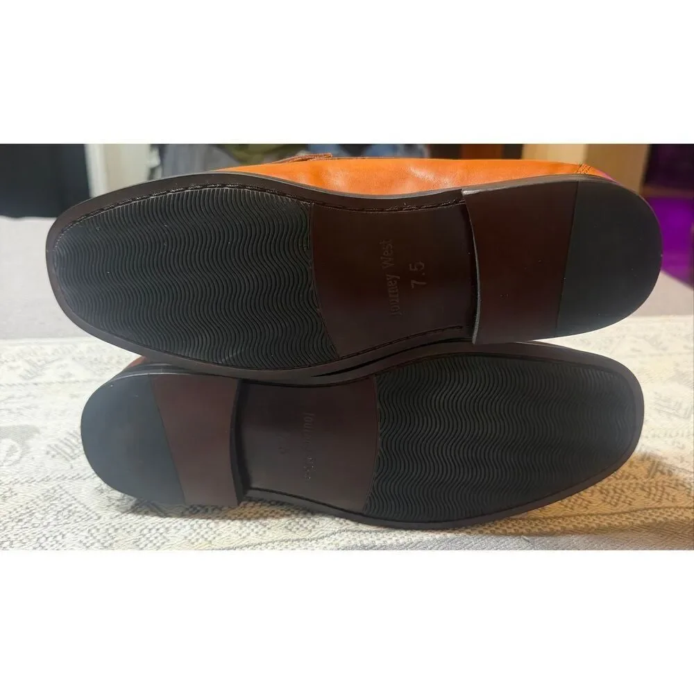 Journey West Mens Genuine Leather Dress Shoes Slip on Penny Loafers for Men 7.5